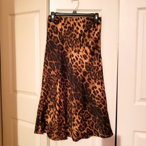 Forever21 Leopard Print Midi Skirt